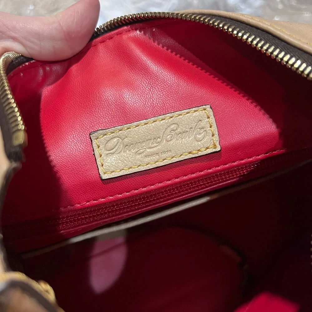 Dooney & Bourke tan and Black Leather Hobo Bag